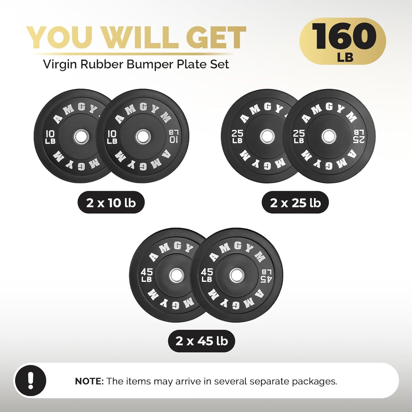 Bumper Plates Set Olympic Weight Plates Rubber Bumper Plates with Steel Insert Home Gym Strength Training Weight Sets Workout Weights 2 Inch Barbell Plates for Weight Lifting