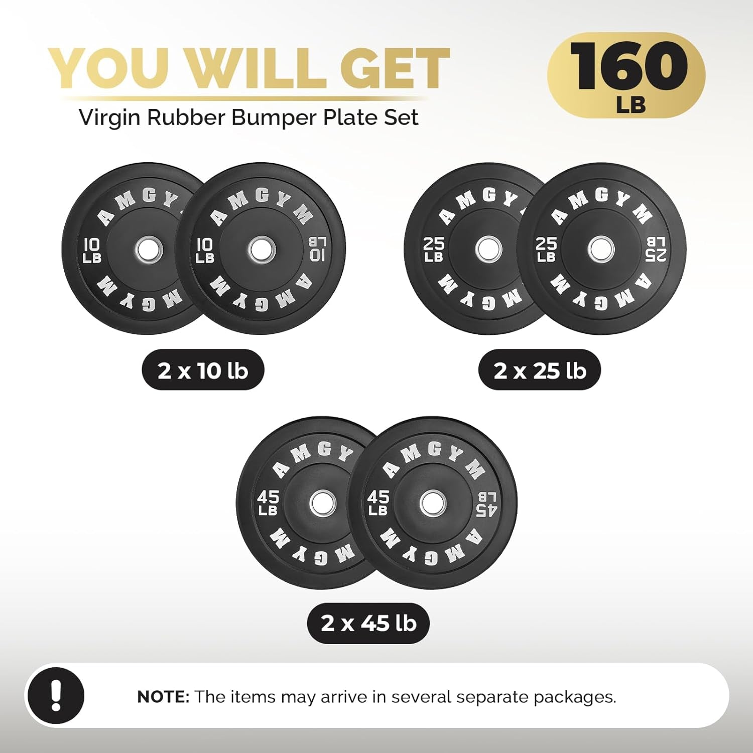Bumper Plates Set Olympic Weight Plates Rubber Bumper Plates with Steel Insert Home Gym Strength Training Weight Sets Workout Weights 2 Inch Barbell Plates for Weight Lifting