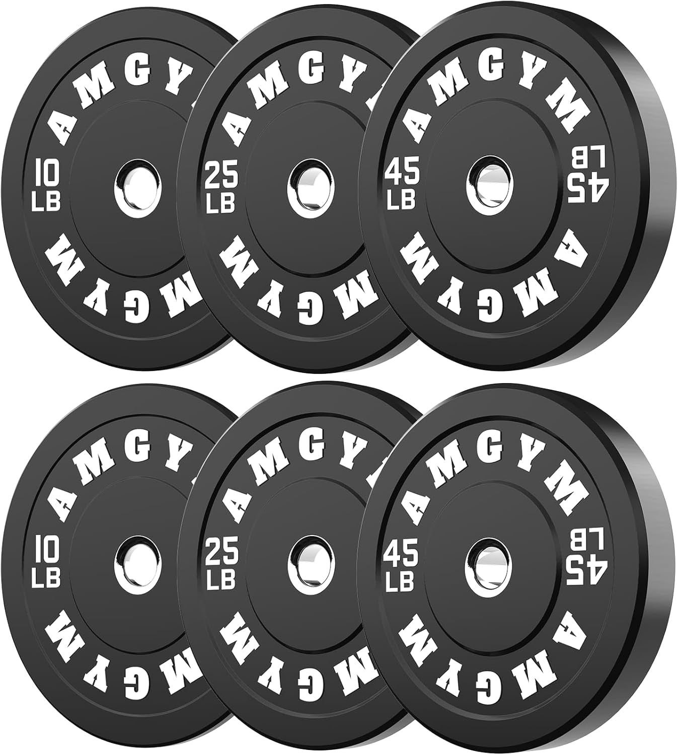 Bumper Plates Set Olympic Weight Plates Rubber Bumper Plates with Steel Insert Home Gym Strength Training Weight Sets Workout Weights 2 Inch Barbell Plates for Weight Lifting