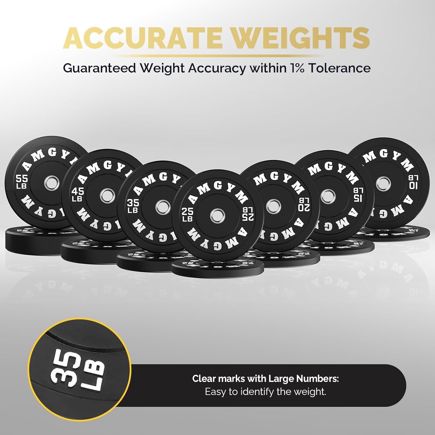 Bumper Plates Set Olympic Weight Plates Rubber Bumper Plates with Steel Insert Home Gym Strength Training Weight Sets Workout Weights 2 Inch Barbell Plates for Weight Lifting